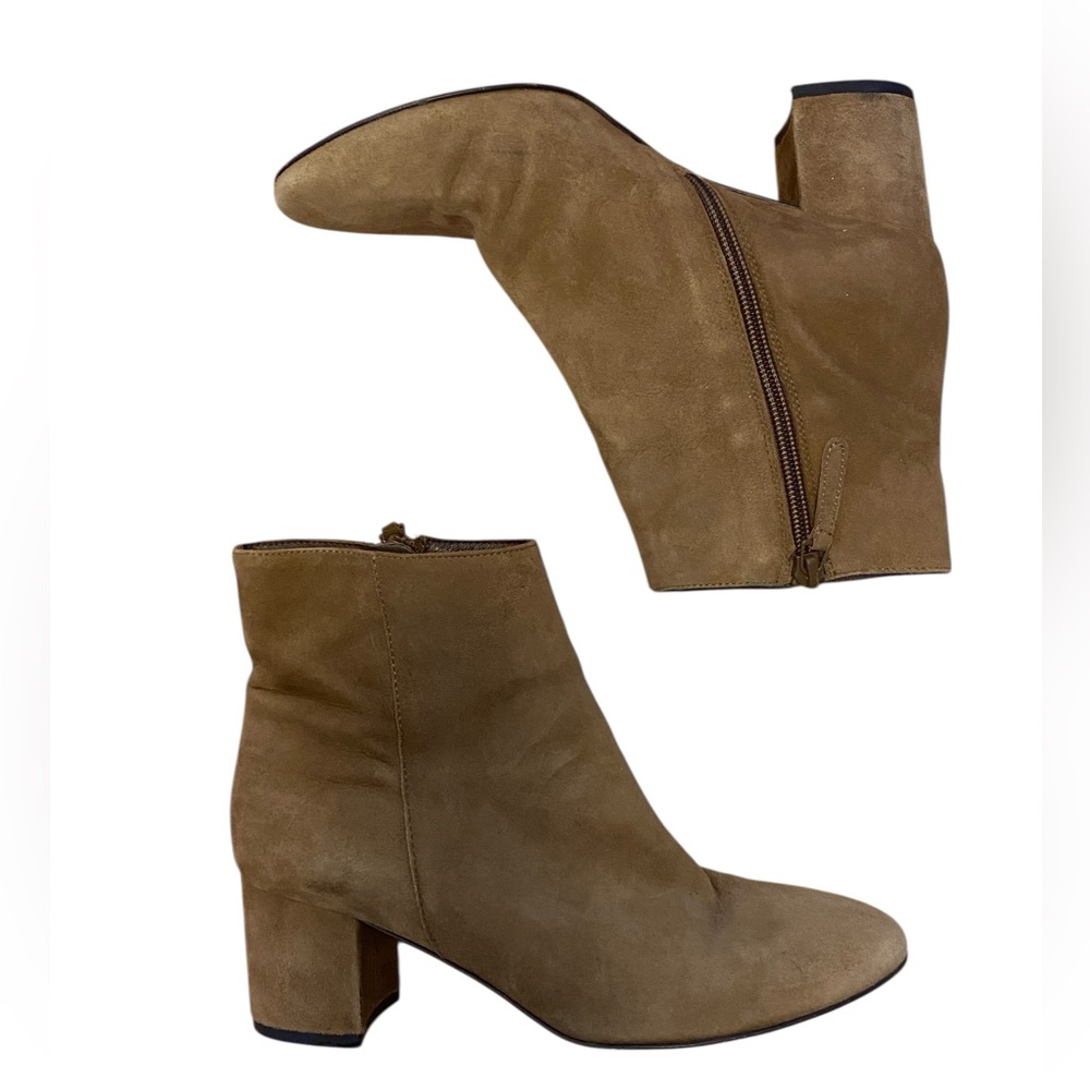 J Crew Suede Chelsea Ankle Boots in Glazed Pecan Brown Bootie Mod Preppy 7.5
